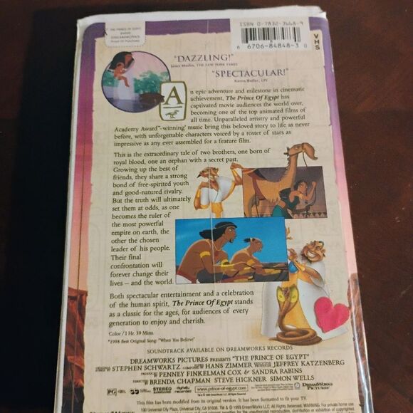 The Prince of Egypt VHS Tape - Picture 5 of 5